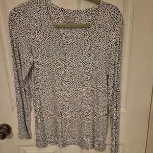 Chico's Black and White Patterned Long Sleeve Top